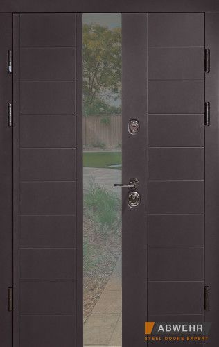 Вхідні полуторні двері модель Ufo (колір RAL + Вулична плівка) комплектація COTTAGE 1200