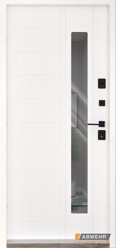 Вхідні двері зі склом модель Ufo (колір RAL + Вулична плівка) комплектація COTTAGE