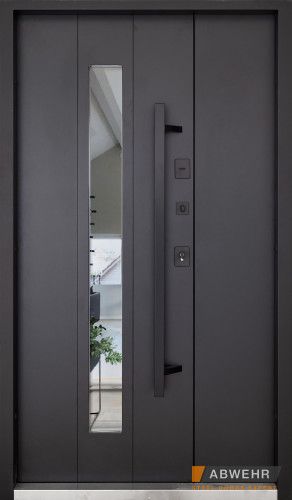 Двері з фанери модель Ufo Black (Колір RAL 9005 + Чорна шагрень) комплектація COTTAGE 1200